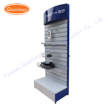 for hanging hardware tool shop exhibition metal slatwall floor display stand shelf
